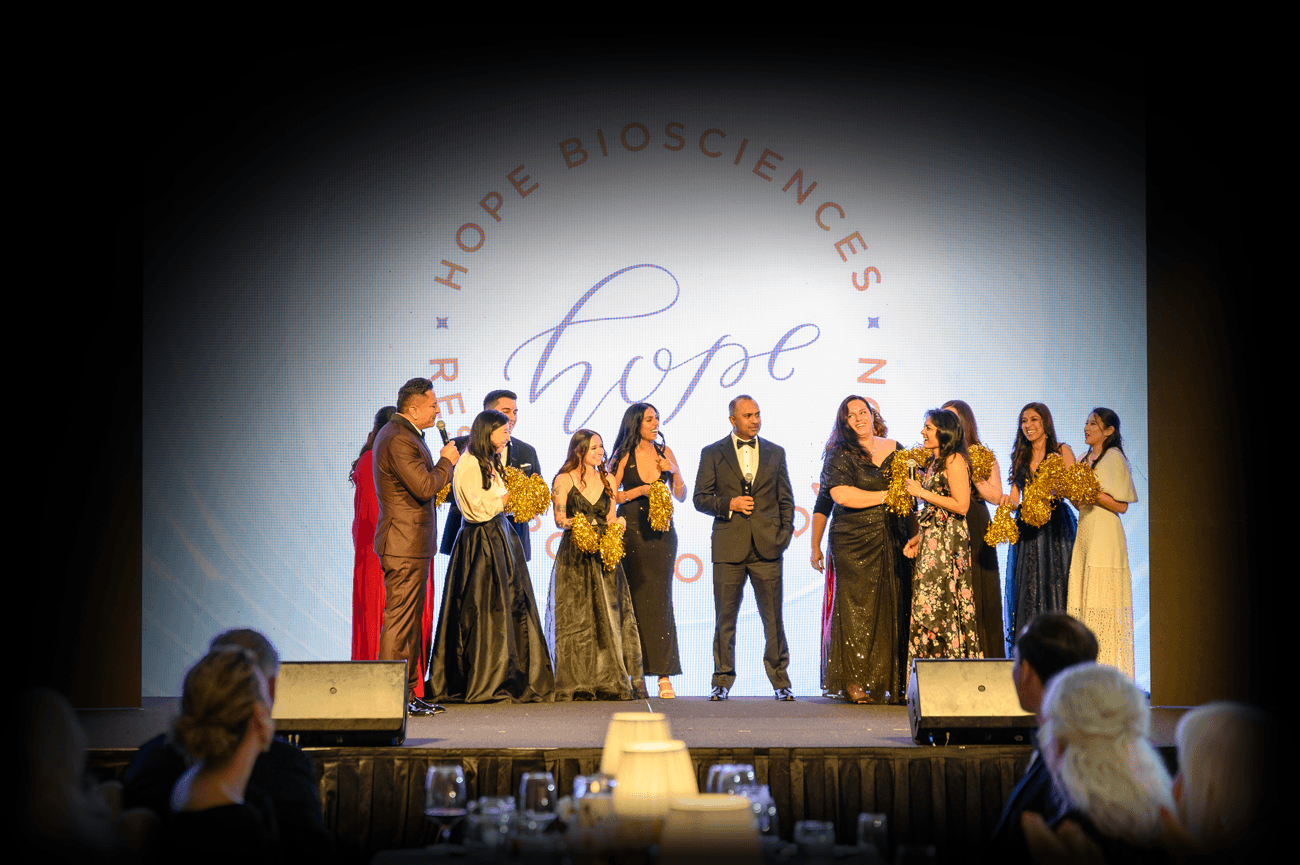 Vyas family on stage at the Hope Gala